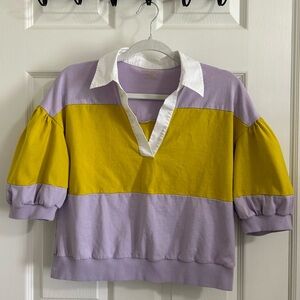 Kate Spade Stripe Polo Jersey Tee, M